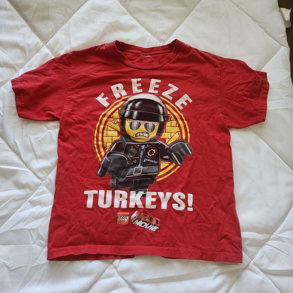 Lego Movie Freeze Turkeys Red Boy's T-Shirt Size M